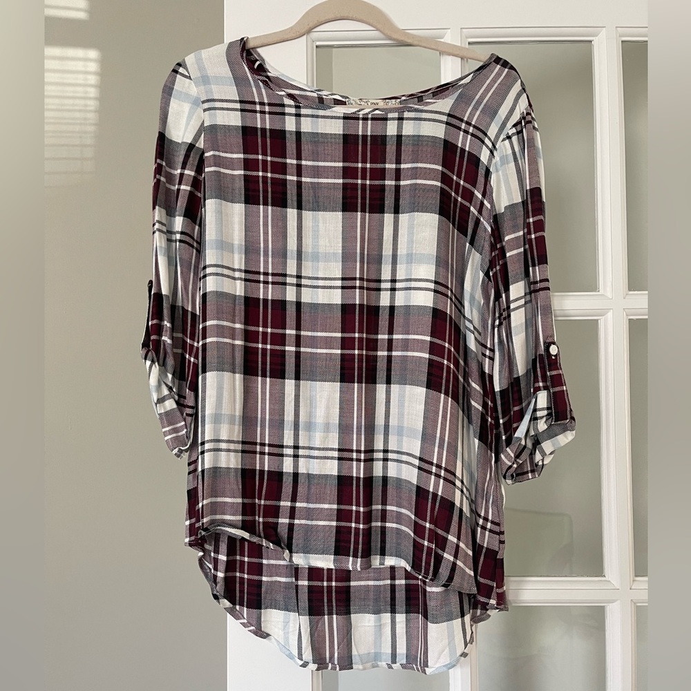 NWT Plaid Blouse